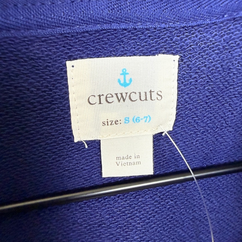 Crewcuts Zip Hoodie Boys S 6-7 Navy Blue French Terry Casual Preppy Classic NWT - Picture 2 of 5